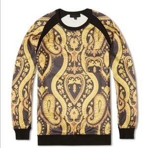 Black Scale Long Sleeve Print Pullover Sweatshirt M